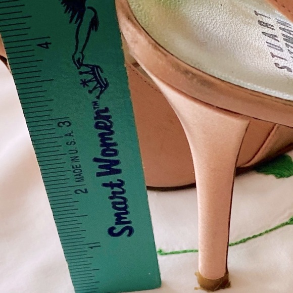 Pink Silk Stuart Weitzman Open Toe Slingback Heels - Picture 8 of 16